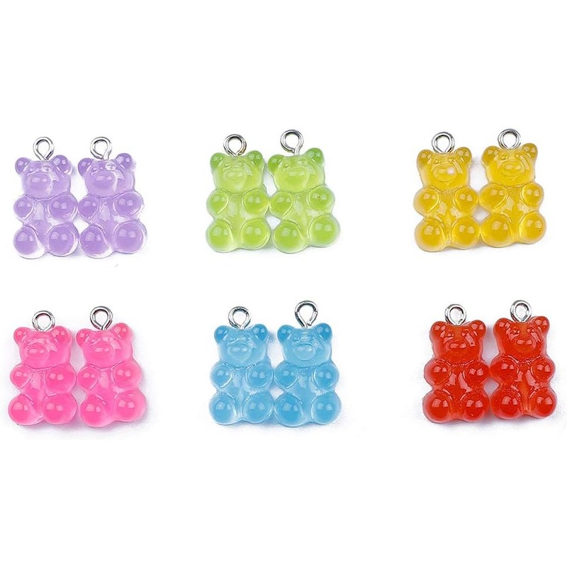 Juego de aretes con colgante de oso, cierre de langosta