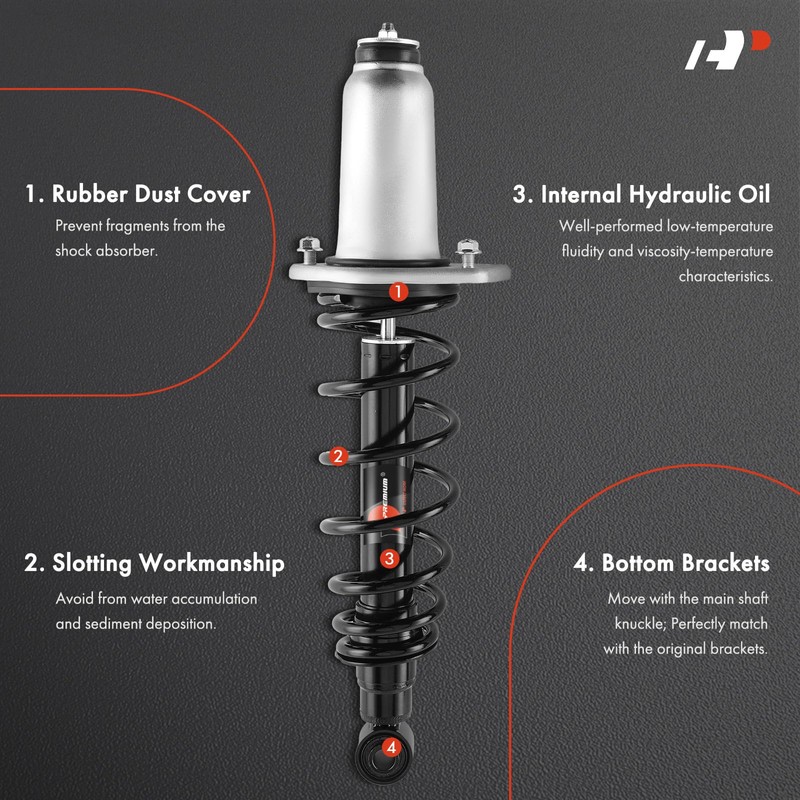 A-Premium Rear Pair (2) Complete Strut & Coil Spring Assembly
