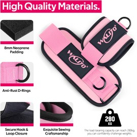 WALITO Ankle Resistance Bands with Cuffs, Ankle Bands for Working Out, Ankle Straps for Women, Exercise Bands for Legs and Butt, Booty Workout Equipment for Kickbacks Hip Fitness Training