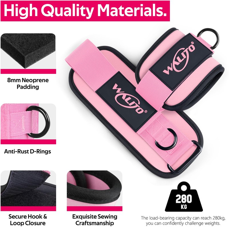 WALITO Ankle Resistance Bands with Cuffs, Ankle Bands for Working