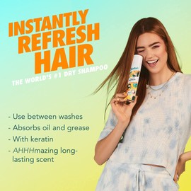 Batiste Dry Shampoo, Tropical Fragrance, Refresh Hair and Absorb Oil Between Washes, Waterless Shampoo for Added Hair Texture and Body, 6.73 OZ Dry Shampoo Bottle pack of 2