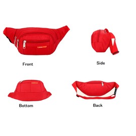 Running Fanny Pack Men/Women-Travel Waist Bag Cycling Walking Camping Hiking Waist Pack-4 Zippered Pockets Adjustable Belt Pack (Red)