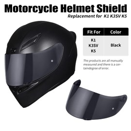 MXJ Gear Helmet Visor for K1 K3SV K5, Motorcycle Helmet Visor, Motorcycle Wind Protection Helmet Lens Visor Full Face UV Protection Helmet Visor (Black)
