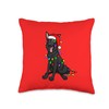 Black German Shepherd tangled in Christmas lights Throw Pillow