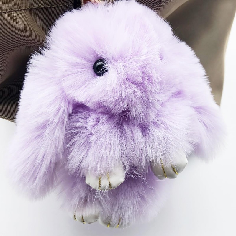 Sqzrpomddy Keychain, Keychain, Cute, Rabbit, Fluffy, Keyring, Bag Hanging Decoration,