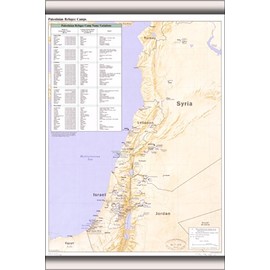 24"x36" Gallery Poster, cia map of Palestinian refugee camps 1988