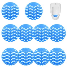 Omevett 10 Pcs Urinal Mats Scented Urinal Screen Deodorizer Mats Anti-Splash Urinal Pads Toilet Deodorizer Urinal Splash Guards for Bathroom, Office, Schools, Restaurants, Public Restroom (Blue)