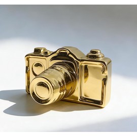 Artgenius Modern Camera Statue and Sculpture Gold Accent Decor,Ceramic Decorative Object for Table,Shelf,Gold Table Decor for Living Room,Bedroom Decor
