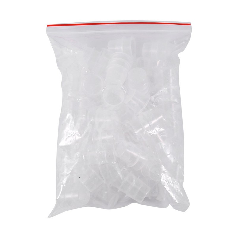 Pack of 100 Tattoo Ink Cups Transparent Plastic Colour Caps