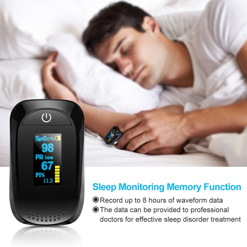 Fingertip Pulse Oximeter Oximetry Blood Oxygen Saturation Monitor with batteries