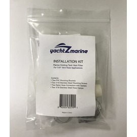 yachtZmarine Installation Kit - for Marine Holding Tank Vent Filter (5/8" Vent Hose Applications)