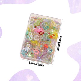 3D Nail Pendants Approx 50g Assorted Shapes Random Mixed Nail Gems Bow Bear Heart Nail Rhinestones Nail Beads for Nail Art Decoration DIY Crafts Jewelry Accessories