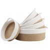 5Piece Round Small Woven Baskets Set, Cotton Rope Baskets for
