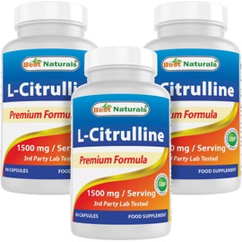 Best Naturals L-Citrulline Capsules - 1500mg/Serving - Non-GMO - Gluten Free - 90 Capsules (90 Count (Pack of 3))