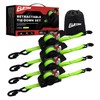 ELIFTING 4-Pack Retractable Ratchet Straps 1" x 10ft, 1650 lbs