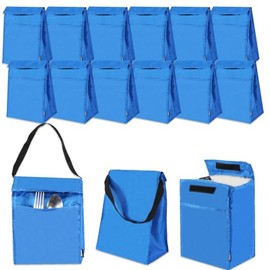 Platinum Series Bulk Lunch Bag Pack - Bundle of 12 Insulated Reusable Cooler Meal Bags for School Supplies, Work, Travel | Temperature Controlled Meal Holder Set Bulk