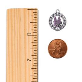 Inspired Silver - Lilac Flower - Silver Necklace for Women - Circle Pendant Chain Necklace Jewelry Gift with Cubic Zirconia - Women's Necklace Charm with Lobster Claw Clasp