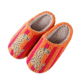 Swetler Leopard Slippers Chicken Slippers Women's Men's Fluffy Slippers Memory Foam Animal Slippers Plush Warm Slippers Kawaii Household Shoes Leopard 39-40