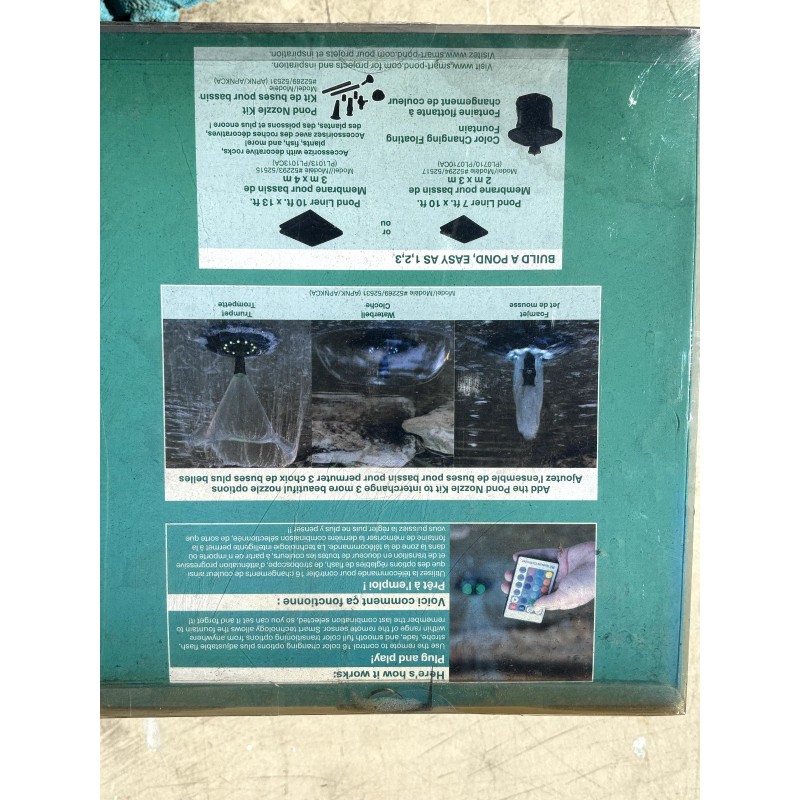 Smartpond Black Pond Color Changing Lights Floating Fountain with Pump