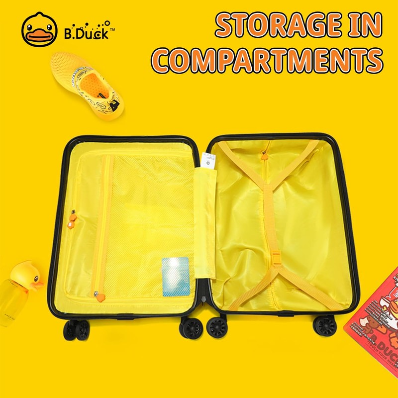 B.Duck Kids 20 Inchs Carry On Luggage Rolling Suitcase Toddler