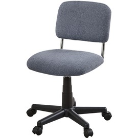 VECELO Faux Fur Comfy Height Adjustable Swivel Armless Home Office Sherpa Chair with Wheels, for Bedrooms/Makeup Room/Living Room, White