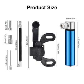 Small Bicycle Air Pump Portable Mini Bicycle Pump 120 PSI High Pressure Bicycle Pump Lightweight Aluminium with Bike Pump with Frame Mount for Road Bike Mountain Bike Football Basketball Volleyball