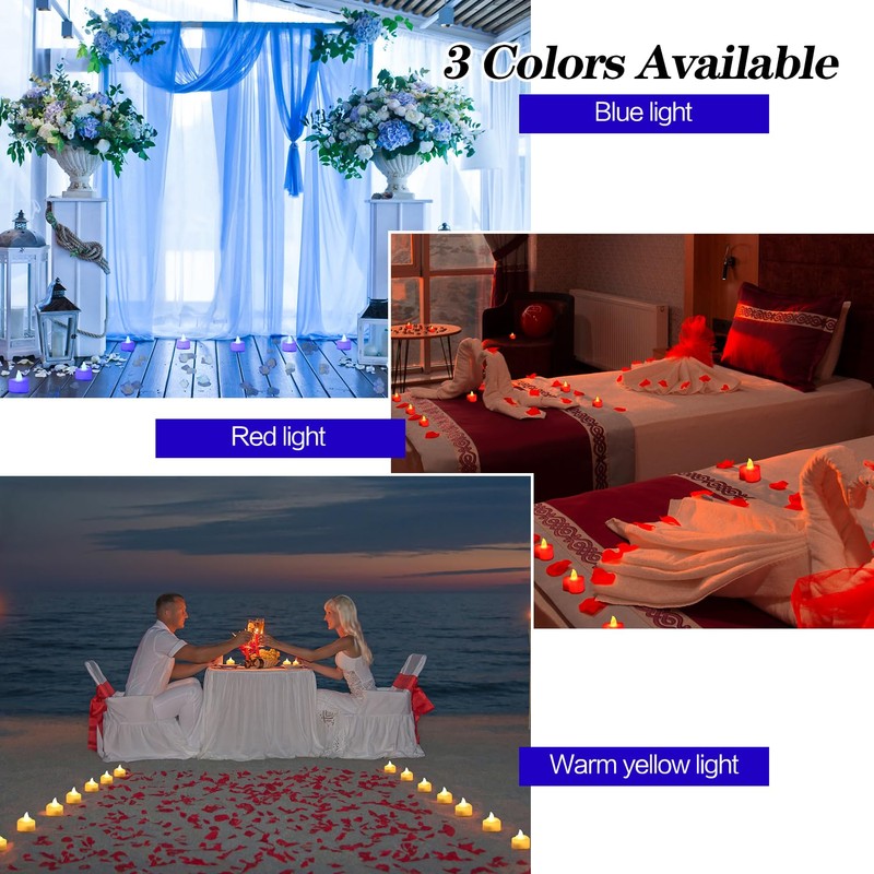KOABY 2000/4000/8000pcs Artificial Rose Petals with LED Tea Lights Kit,