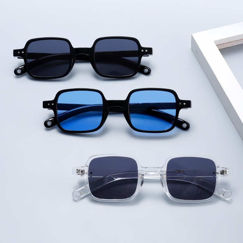 WDZAYXC Small Square Sunglasses for Men and Women, Classic Rectangular