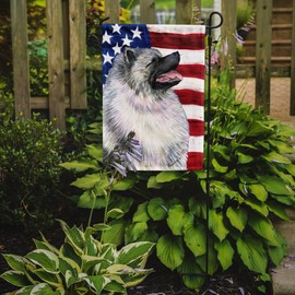 Caroline's Treasures SS4051GF USA American Flag with Keeshond Flag Garden Size, Small, Multicolor