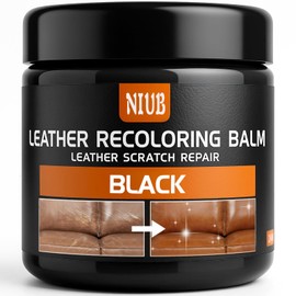 NIUB Leather Recoloring Balm Leather Color Restorer Scratch Repair Leather Paint for Furniture Couches Car Seats Shoes Bags Leather Dye and Restorer Restores Faded and Scratched Leather-Black