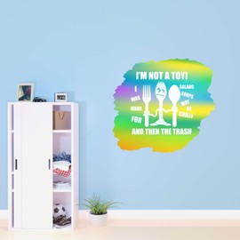 Children I'm not a Toy i was Made for Salads Loving Cartoon Wall Decal Decoration Lasts Years and Easily Removable - Size: 10 in(W) x 9 in(H)