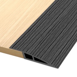 Vinyl Door Threshold Flooring Transition Strip Self Adhesive Carpet Edging Strip for Laminate Doorway Edge Threshold from 2/5" to 3/5" (Dark Gray Wood Grain, 3.3 Ft)