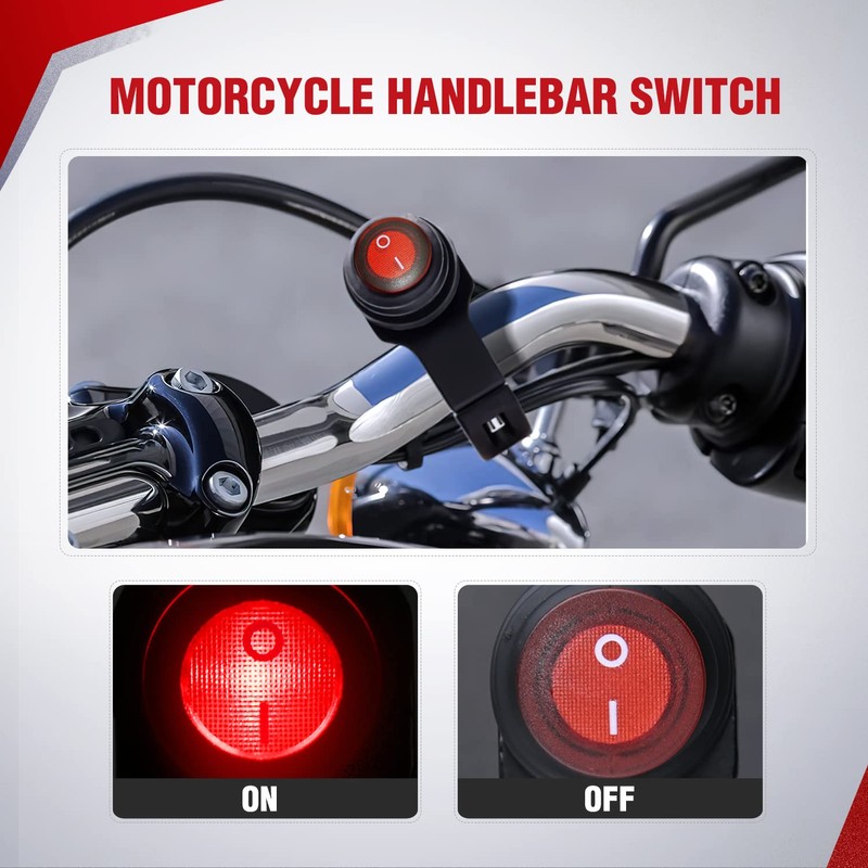 Nilight Motorcycle Handlebar Switch Plug and Play 12V ATV Light