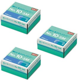 Max Mini Staples for use in Max HD-10DF Stapler, 3/8" Crownx3/16" Leg, 5000/Box MXB105M (3 Boxes)