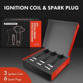 A-Premium 3x (Black) Ignition Coil Pack and 6x Iridium Spark Plugs Compatible with Toyota Tacoma 1995-2004, Tundra 2000-2004, 4Runner 1996-2002, V6 3.4L