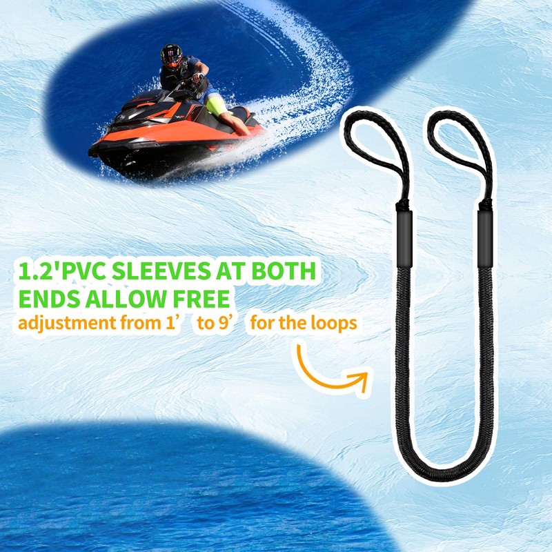 6FT Bungee Dock Line for Boats – Extra-Long Elastic Mooring