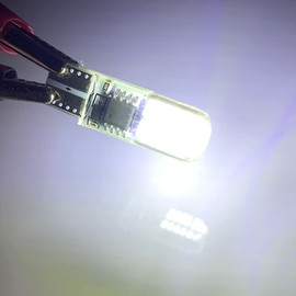 PNNNU 10Pcs W5W T10 Strobe Flash LED Silicone Gel Light 194 168 3014 24SMD Strobe Flash Two Modes of Operation Car Light Bulbs 12V,White