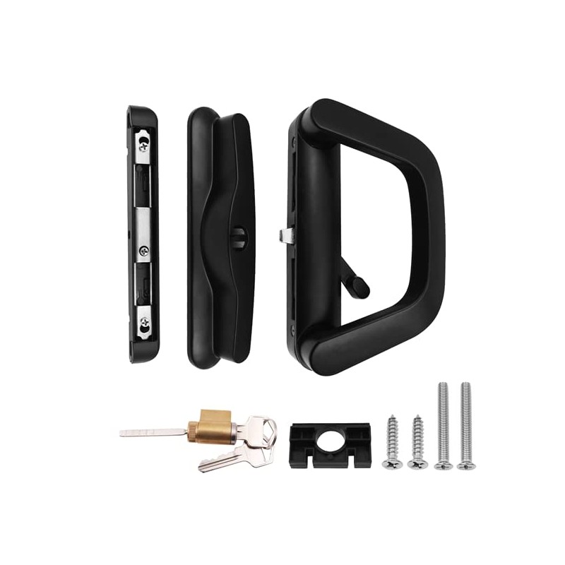 ZONADAH Patio Door Push Handle Set One Side Key Cylinder