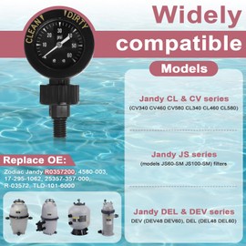 R0357200 Air Gauge Release Valve Assembly Replacement for Zodiac R0357200 Air Gauge Release Valve Jandy Pool and Spa Filters, Compatible with CV/CL, DEV/DEL, JS Series, with 2 Screws
