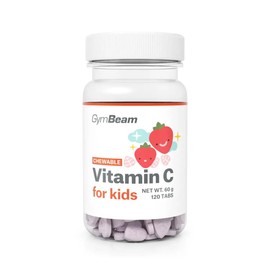 GymBeam Vitamin C for Children - Chewable Tablets with Vitamin C, D3 & Zinc, Supports Immune System, Nervous System & Psyche, Reduces Fatigue, Promotes Vision & Cognitive Functions, 120 Tabs