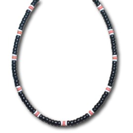 Native Treasure - 20" Mens and Women Summer Beach Surfer Necklace From the Philippines Black Coconut Beads and White Ark Shells