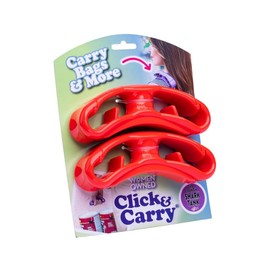 Click & Carry Kitchen Storage & Organization - Plastic Bag Organizer and Holder for Easy Shopping - Shark Tank - Gel Padding Bags Handle, Hands-Free Design for Groceries, Paint Can Carrier, 2 Pack