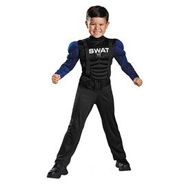Disguise Swat Toddler Muscle Costume, Small/2T by Disguise, black