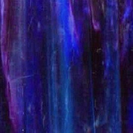 Wissmach Stained Glass Sheet: Blue w/Streaks of Purple & White Opal by BiNARi Glass Studio