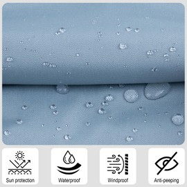 SUNNY GUARD Balcony Privacy Screen 90x300cm Fence Screen for Balcony and Patio Balcony Cover,UV protection windproof and waterproof,with Cable Ties,Blue Grey