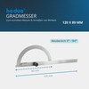 hedue® Degree Gauge 120 mm - Protractor Metal with Measuring