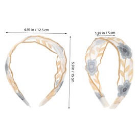 Outanaya 2pcs Embroidered Floral Headbands for Women Vintage Lace Wide Hairbands for Spring Fashion Face Washing and Spa Days Hair Accessories for Teachers