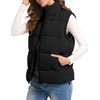 Polu Puffer Vest Women Zip Up Stand Collar Sleeveless Down