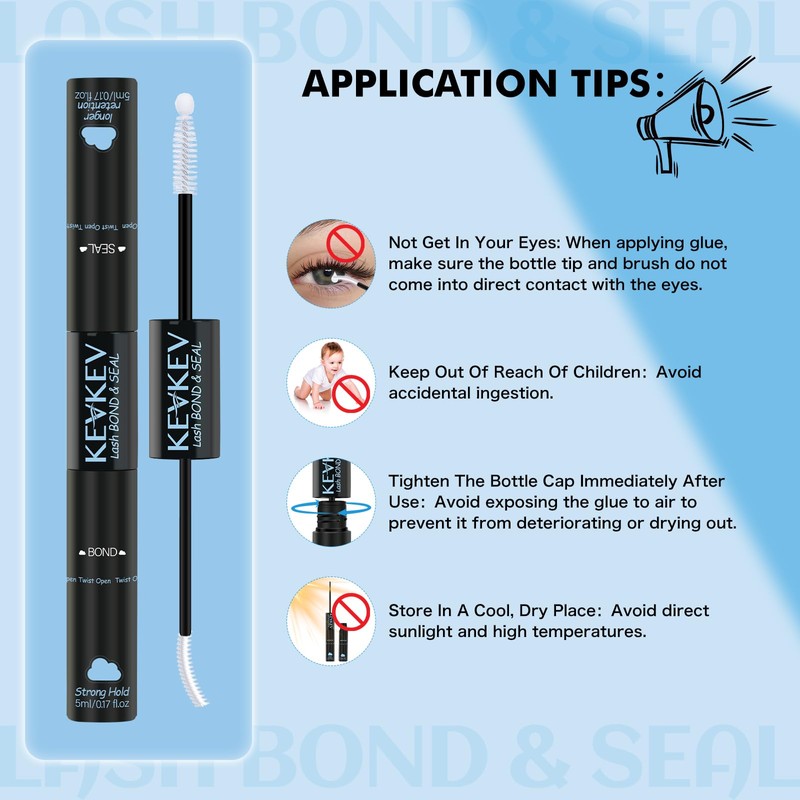 KEVKEV Lash Cluster Glue Upgraded Clear Lash Glue 7 Days