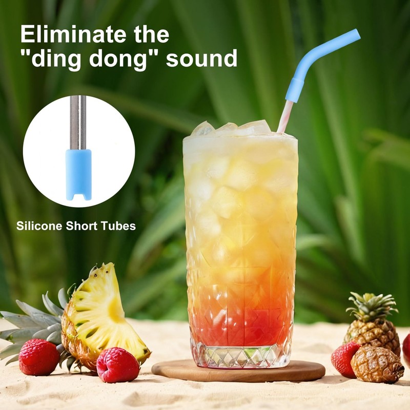Premium Glass Anti-Wrinkle Drinking Straws Set - 2Pack for 40oz